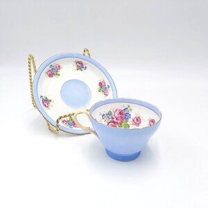 Shelly Dainty Tea Cup and Saucer -Roses and Forget-me-nots-Pattern 13249  UK